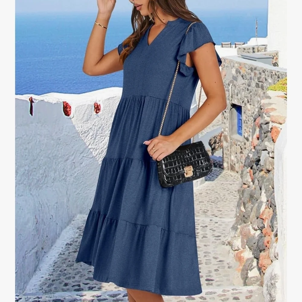 Ruffled Sleeve Dress - Picture 7 of 13